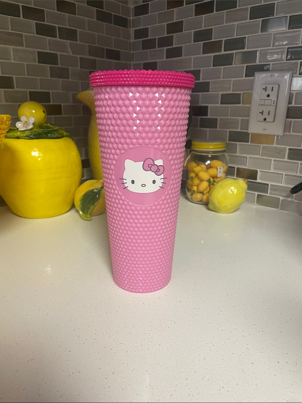 Hello Kitty Pink Studded Tumbler with Bow Emblem